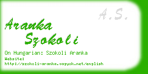 aranka szokoli business card